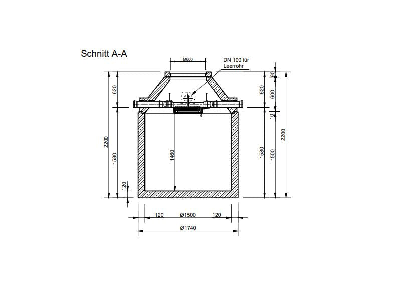 Mall Betonzisterne Family 2600 Liter, begehbar, mit Trapezfilter