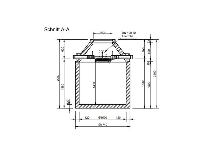 Mall Betonzisterne Family 2600 Liter, begehbar, mit Trapezfilter