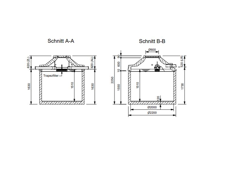 Mall Betonzisterne Family 4700 Liter, begehbar, mit Trapezfilter