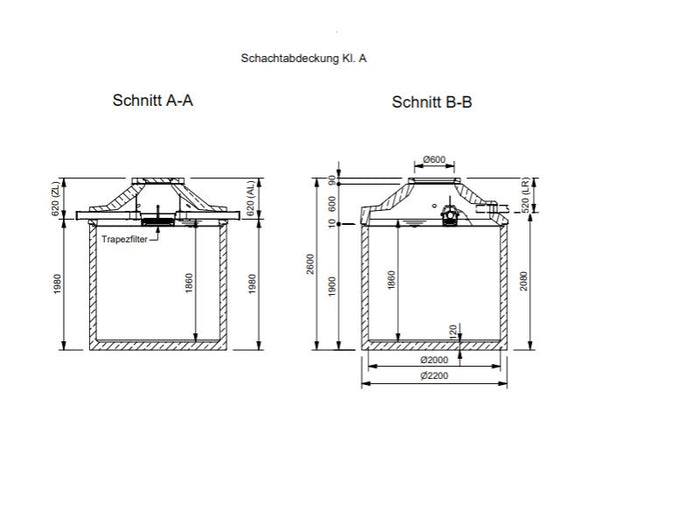 Mall Betonzisterne Family 5800 Liter, begehbar, mit Trapezfilter
