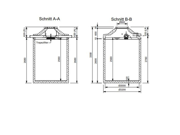 Mall Betonzisterne Family 8000 Liter, begehbar, mit Trapezfilter