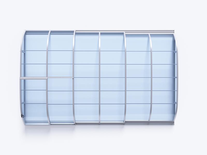 Albixon Pool-Überdachung Dallas Clear A, Silber mit klarem Polycarbonat