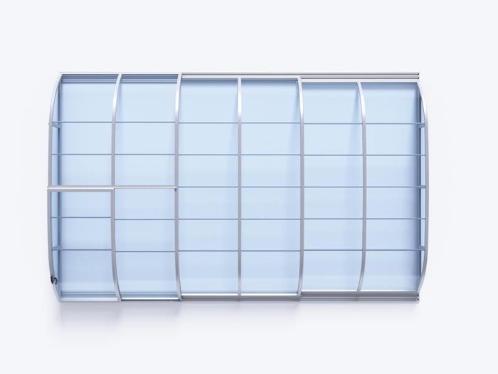 Albixon Pool-Überdachung Dallas Clear A, Silber mit klarem Polycarbonat