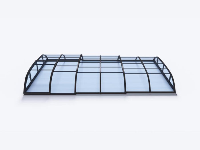 Albixon Pool-Überdachung Dallas Clear A, Anthrazit mit klarem Polycarbonat