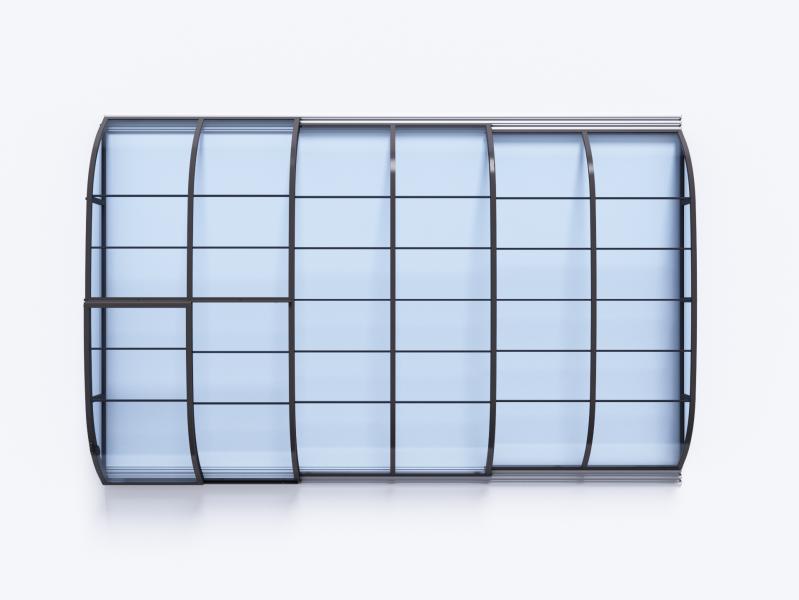 Albixon Pool-Überdachung Dallas Clear A, Anthrazit mit klarem Polycarbonat