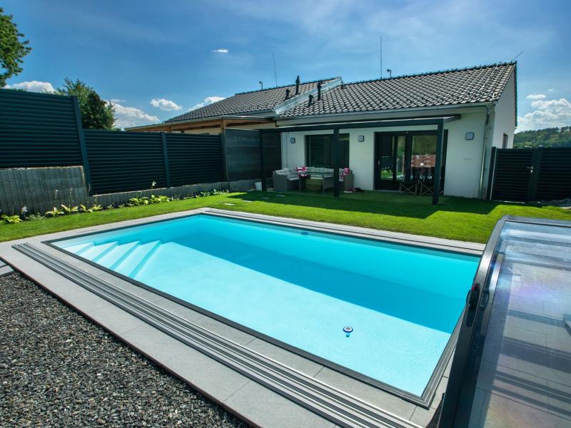 Albixon Pool-Überdachung Dallas Clear A, Anthrazit mit klarem Polycarbonat