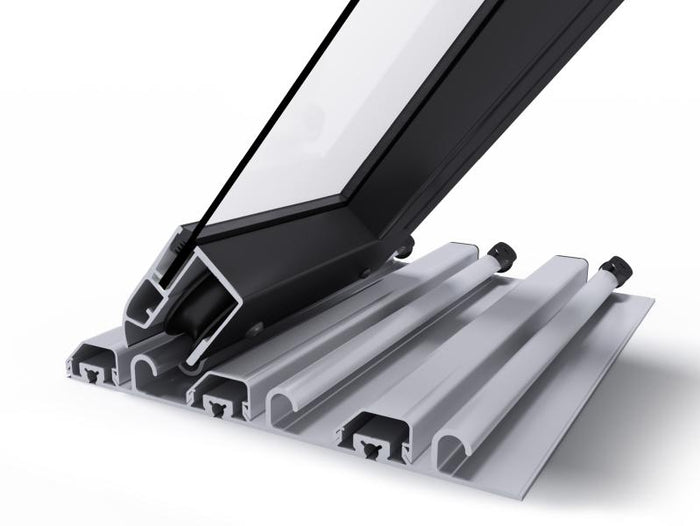 Albixon Pool-Überdachung Dallas Clear A, Anthrazit mit klarem Polycarbonat