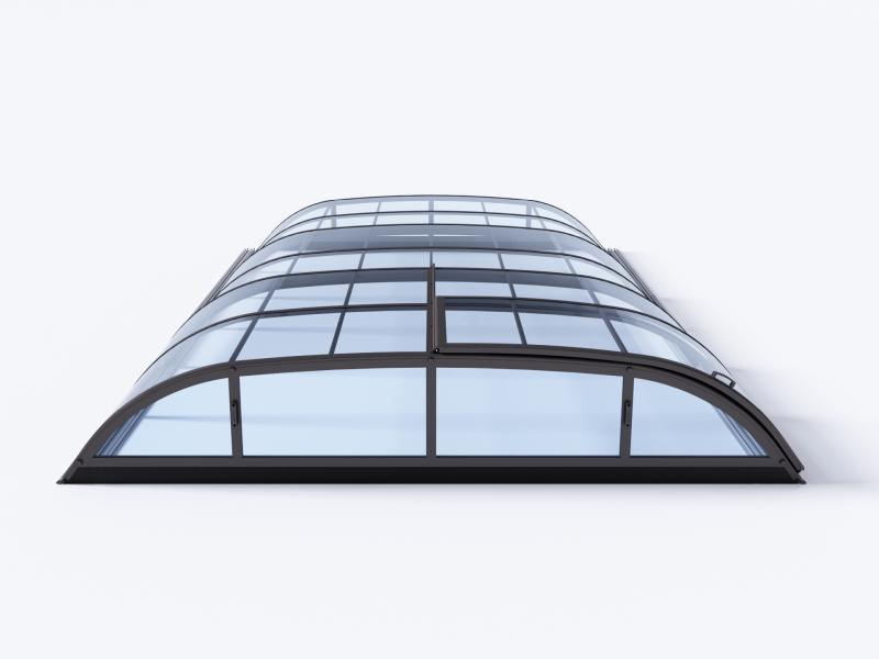 Albixon Pool-Überdachung Dallas Clear A, Anthrazit mit klarem Polycarbonat