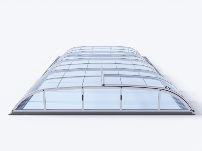 Albixon Pool-Überdachung Dallas Clear B, Silber mit Klarglas