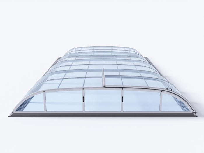 Albixon Pool-Überdachung Dallas Clear B, Silber mit Klarglas