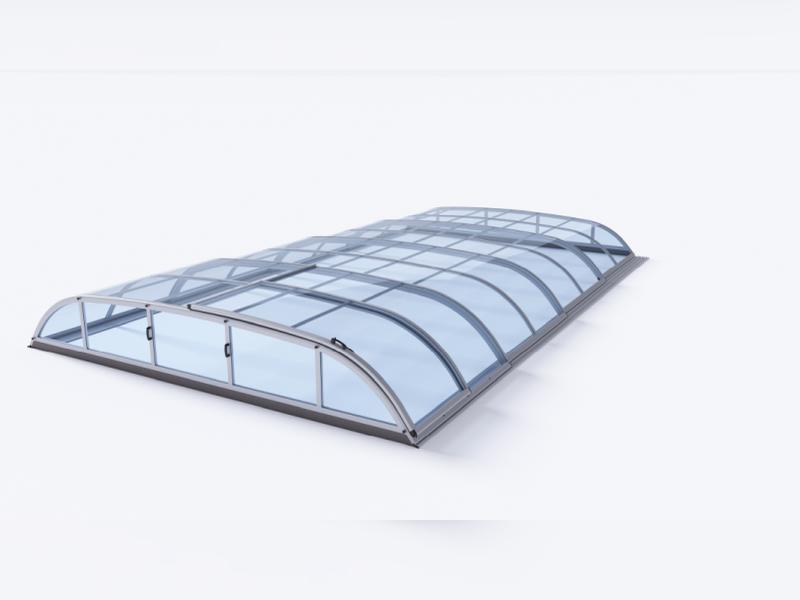 Albixon Pool-Überdachung Dallas Clear B, Silber mit Klarglas