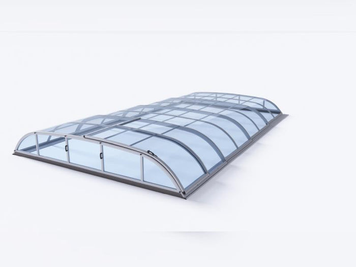 Albixon Pool-Überdachung Dallas Clear B, Silber mit Klarglas