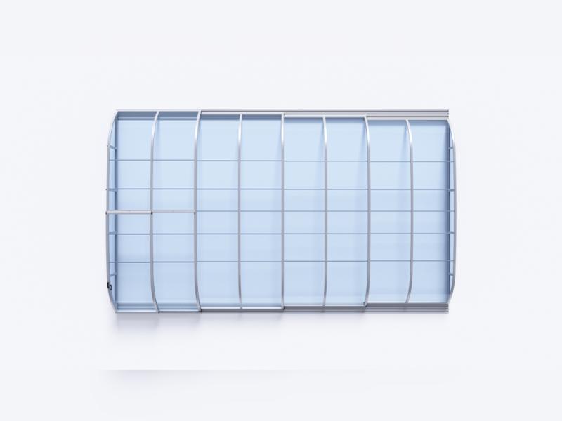 Albixon Pool-Überdachung Dallas Clear B, Silber mit Klarglas