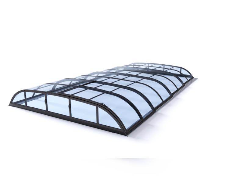 Albixon Pool-Überdachung Dallas Clear B, Anthrazit mit Klarglas