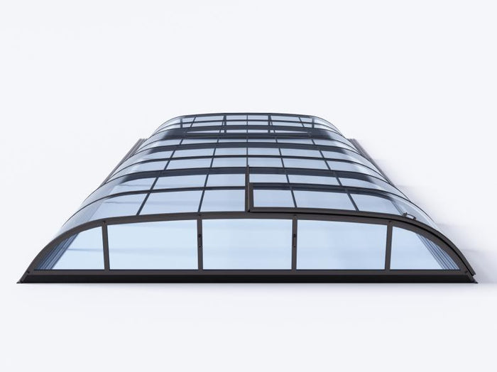 Albixon Pool-Überdachung Dallas Clear B, Anthrazit mit Klarglas