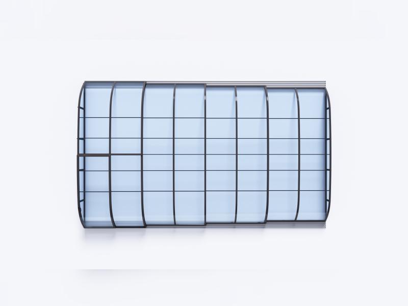 Albixon Pool-Überdachung Dallas Clear B, Anthrazit mit Klarglas