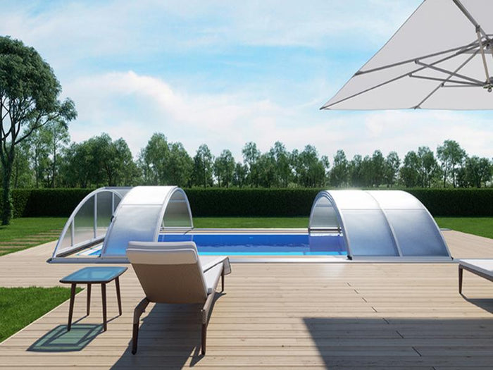 Albixon Pool-Überdachung KLASIK A, Silber