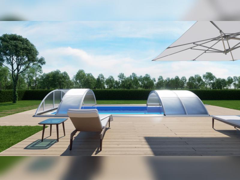 Albixon Pool-Überdachung KLASIK C, Silber