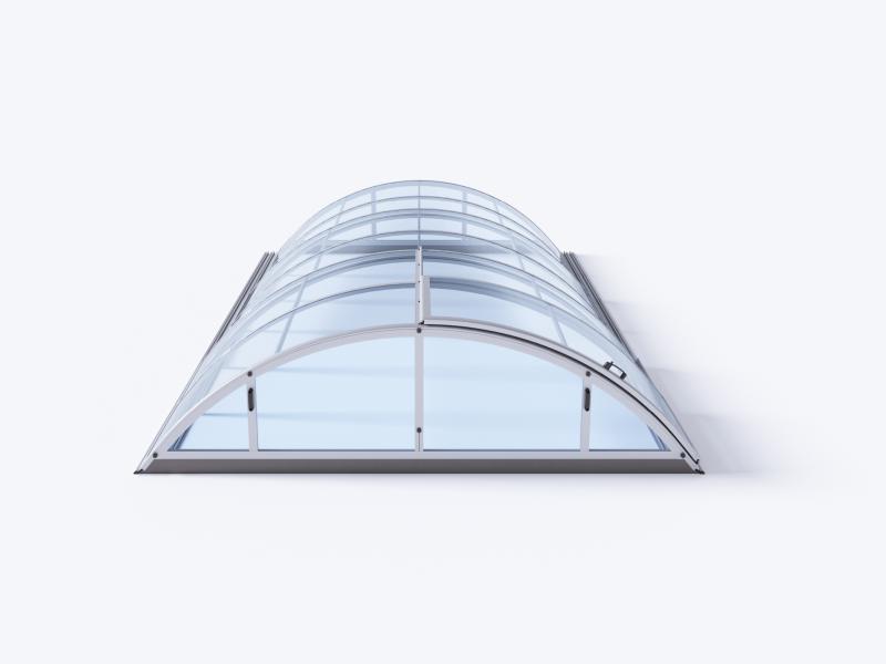 Albixon Pool-Überdachung KLASIK Clear A, Silber mit Klarglas