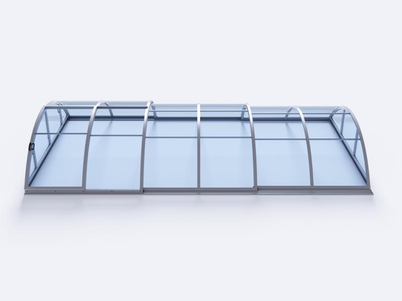 Albixon Pool-Überdachung KLASIK Clear A, Silber mit Klarglas