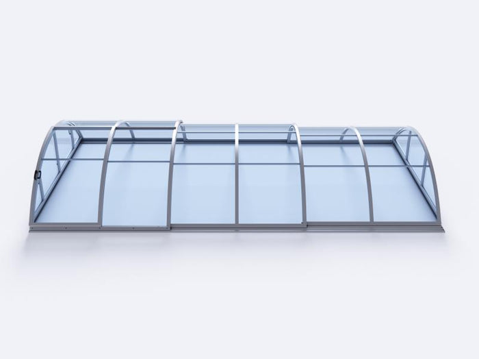 Albixon Pool-Überdachung KLASIK Clear A, Silber mit Klarglas