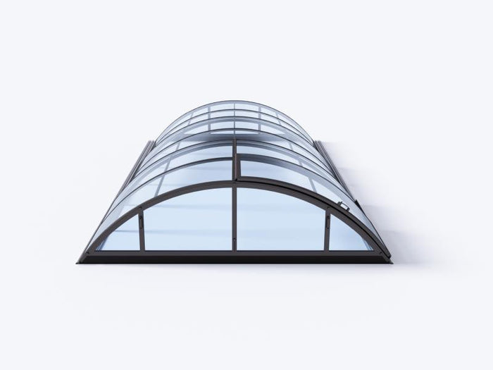 Albixon Pool-Überdachung KLASIK Clear A, Anthrazit mit Klarglas