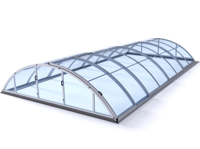 Albixon Pool-Überdachung KLASIK Clear B, Silber mit Klarglas