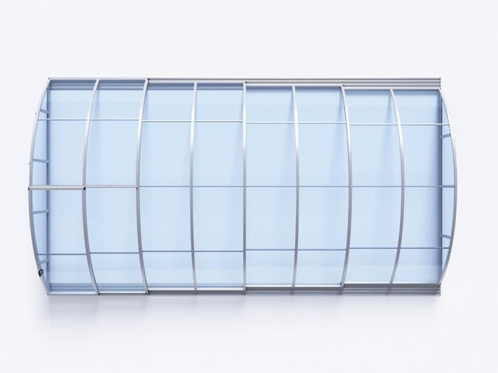 Albixon Pool-Überdachung KLASIK Clear B, Silber mit Klarglas