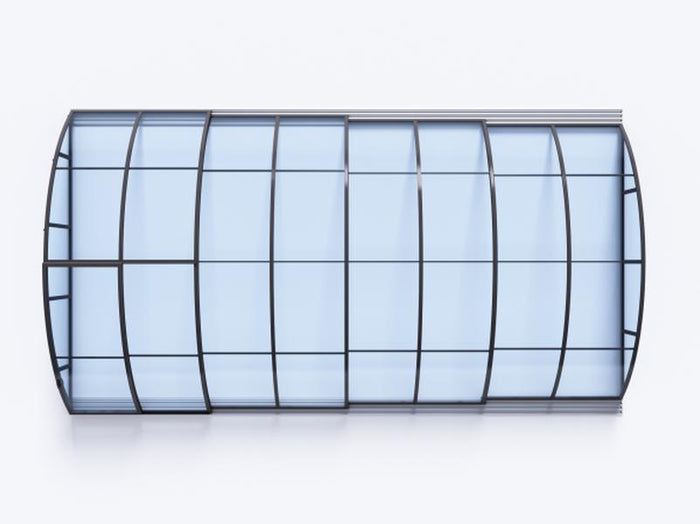 Albixon Pool-Überdachung KLASIK Clear B, Anthrazit mit Klarglas