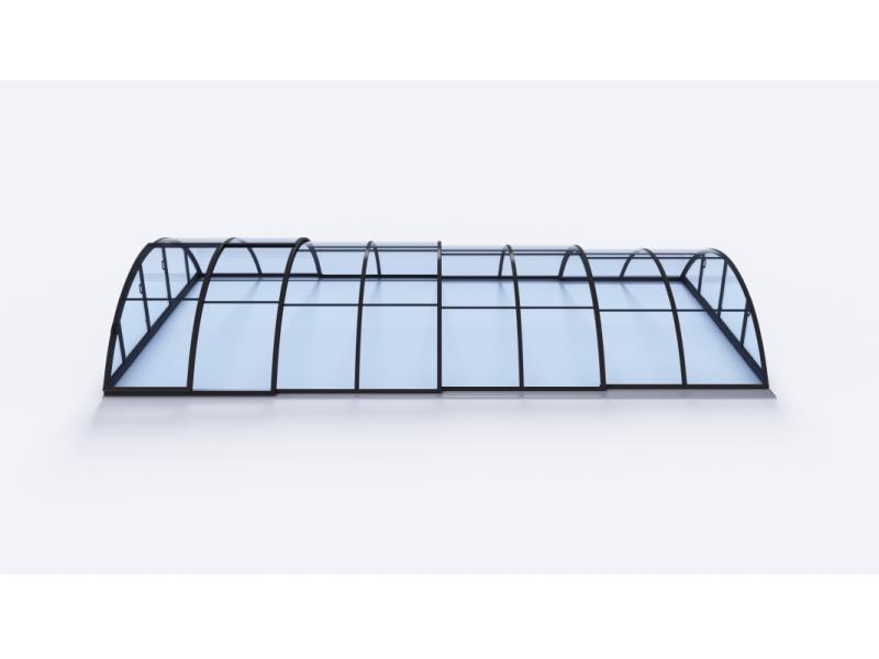 Albixon Pool-Überdachung KLASIK Clear B, Anthrazit mit Klarglas