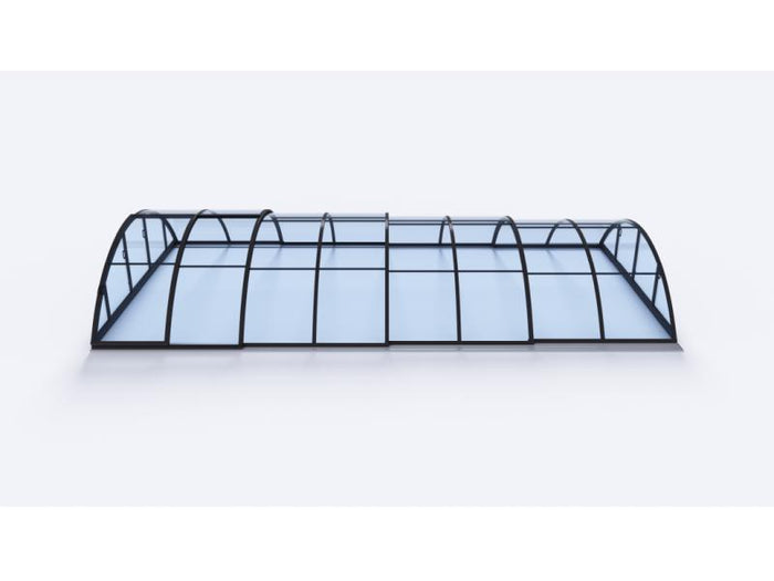 Albixon Pool-Überdachung KLASIK Clear B, Anthrazit mit Klarglas