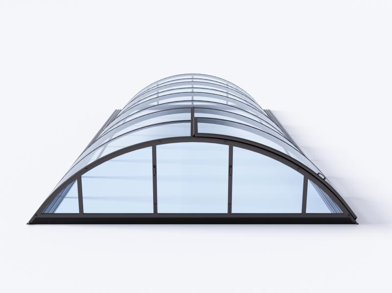 Albixon Pool-Überdachung KLASIK Clear B, Anthrazit mit Klarglas