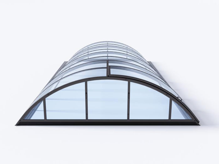 Albixon Pool-Überdachung KLASIK Clear B, Anthrazit mit Klarglas