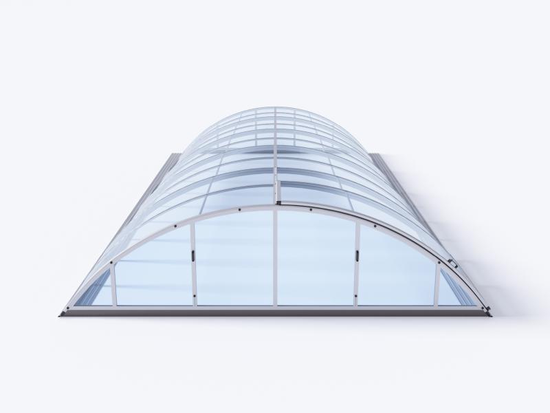 Albixon Pool-Überdachung KLASIK Clear C, Silber mit Klarglas