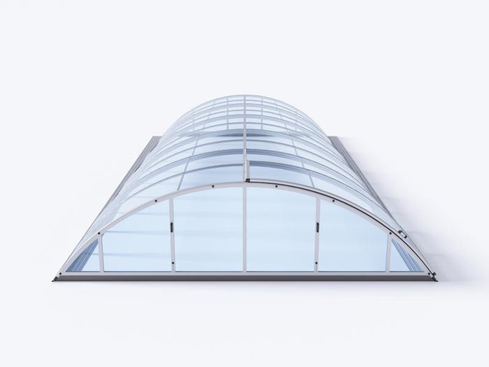 Albixon Pool-Überdachung KLASIK Clear C, Silber mit Klarglas