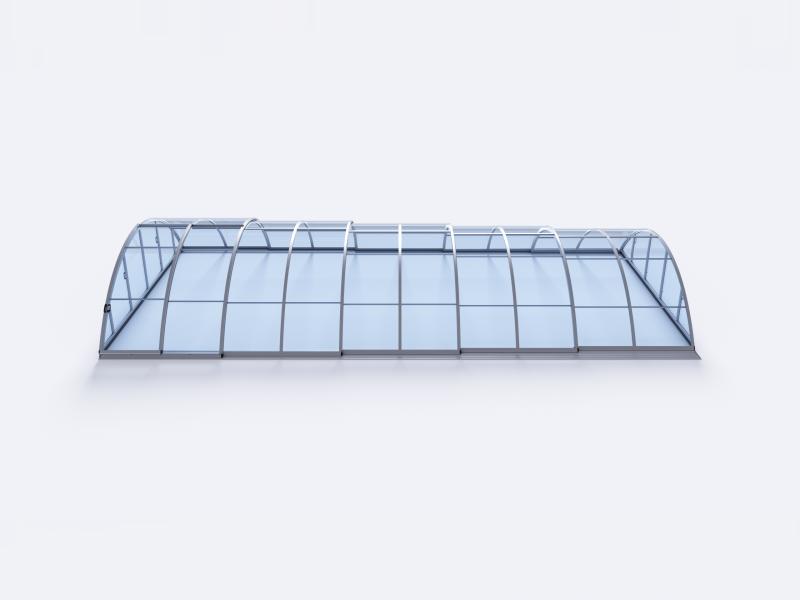Albixon Pool-Überdachung KLASIK Clear C, Silber mit Klarglas