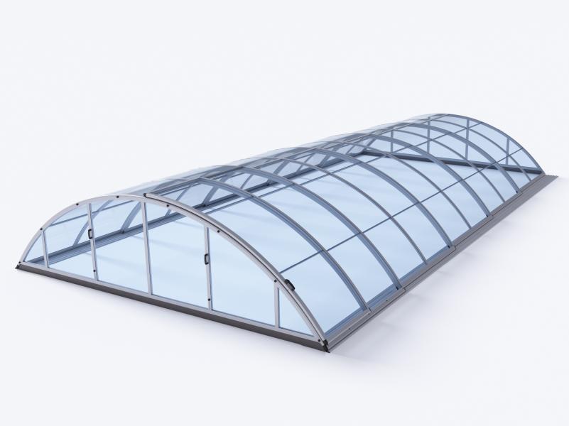 Albixon Pool-Überdachung KLASIK Clear C, Silber mit Klarglas