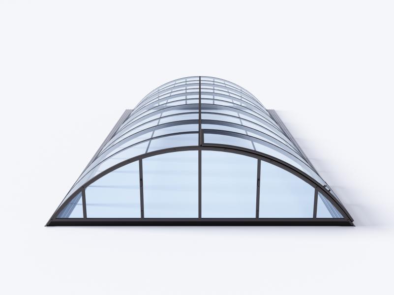 Albixon Pool-Überdachung KLASIK Clear C, Anthrazit mit Klarglas