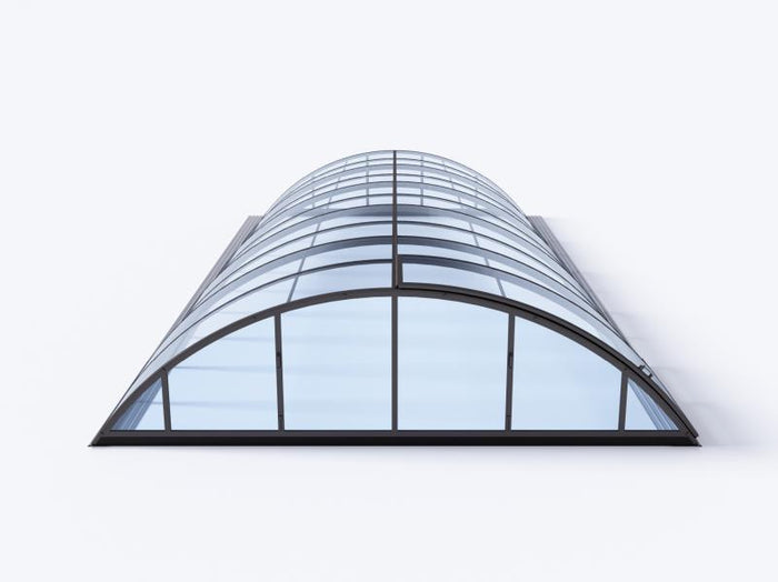 Albixon Pool-Überdachung KLASIK Clear C, Anthrazit mit Klarglas