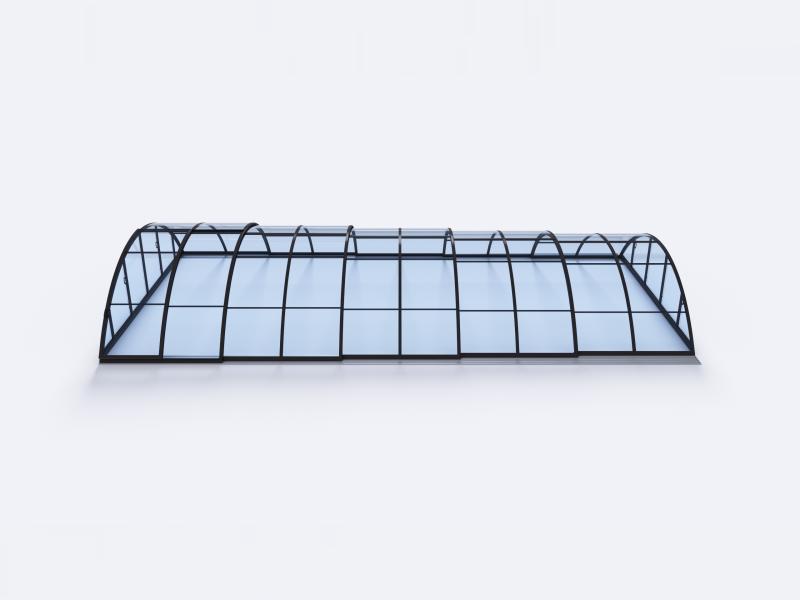 Albixon Pool-Überdachung KLASIK Clear C, Anthrazit mit Klarglas