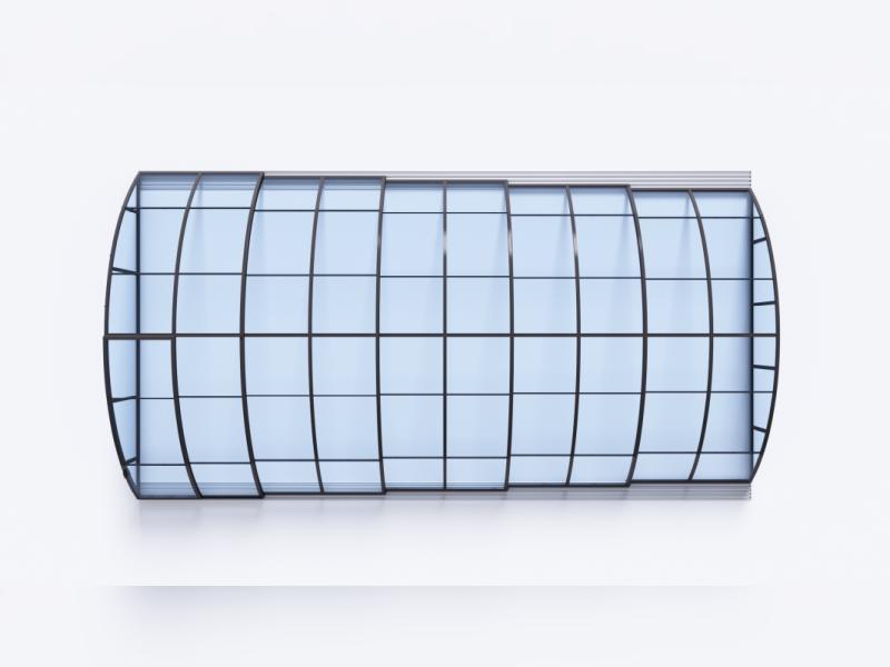 Albixon Pool-Überdachung KLASIK Clear C, Anthrazit mit Klarglas