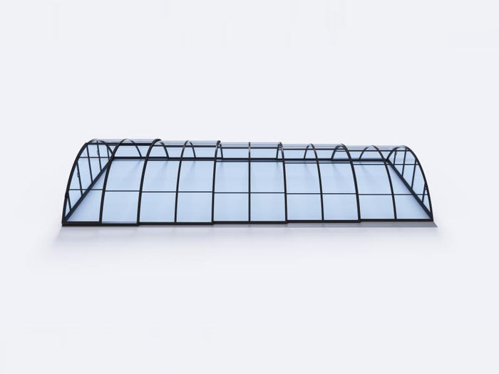 Albixon Pool-Überdachung KLASIK Clear D, Anthrazit mit Klarglas