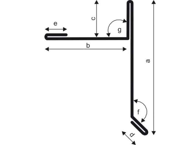 Aluminium Winkelprofil Typ 3b, 200 cm Ortblech mit Wasserpfalz - 1 Stück