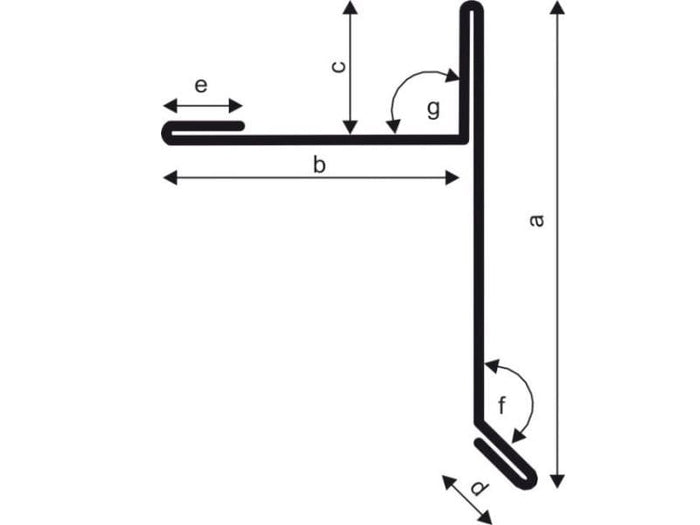 Aluminium Winkelprofil Typ 3b, 200 cm Ortblech mit Wasserpfalz 5 Stück