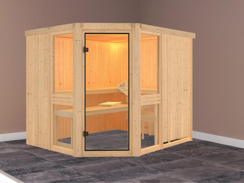 Amelia 3 - Karibu Sauna ohne Ofen - ohne Dachkranz -