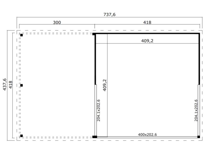 Anbaudach für Lasita Maja Domeo 5
