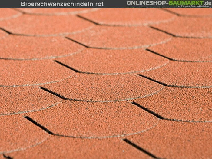 Bitumen-Dachschindeln Biberschwanz rot 4 Pakete