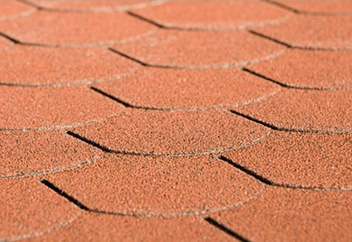 Bitumen-Dachschindeln Biberschwanz rot