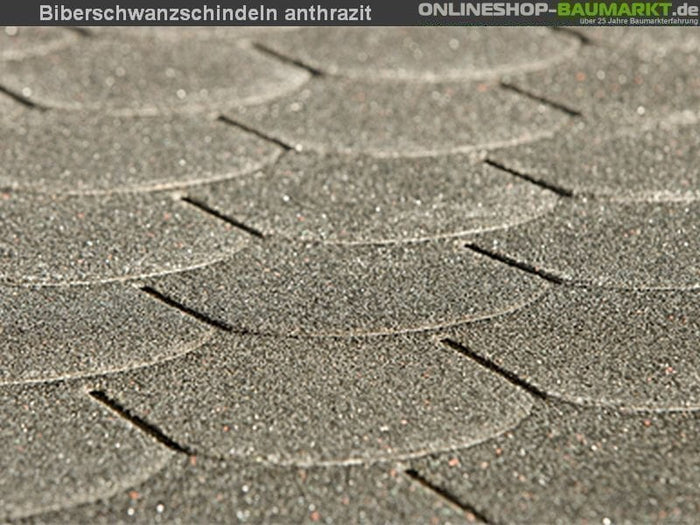 Bitumen-Dachschindeln Biberschwanz anthrazit 10 Paket