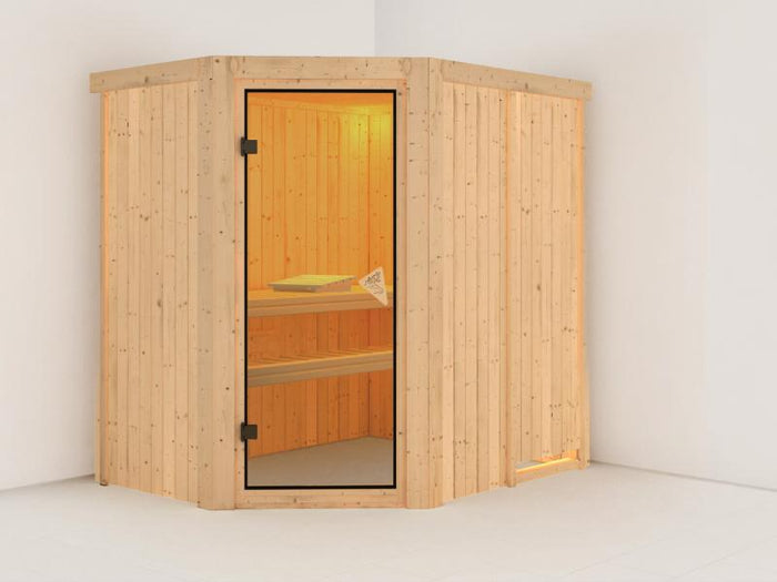 Carin - Karibu Sauna ohne Ofen - ohne Dachkranz -